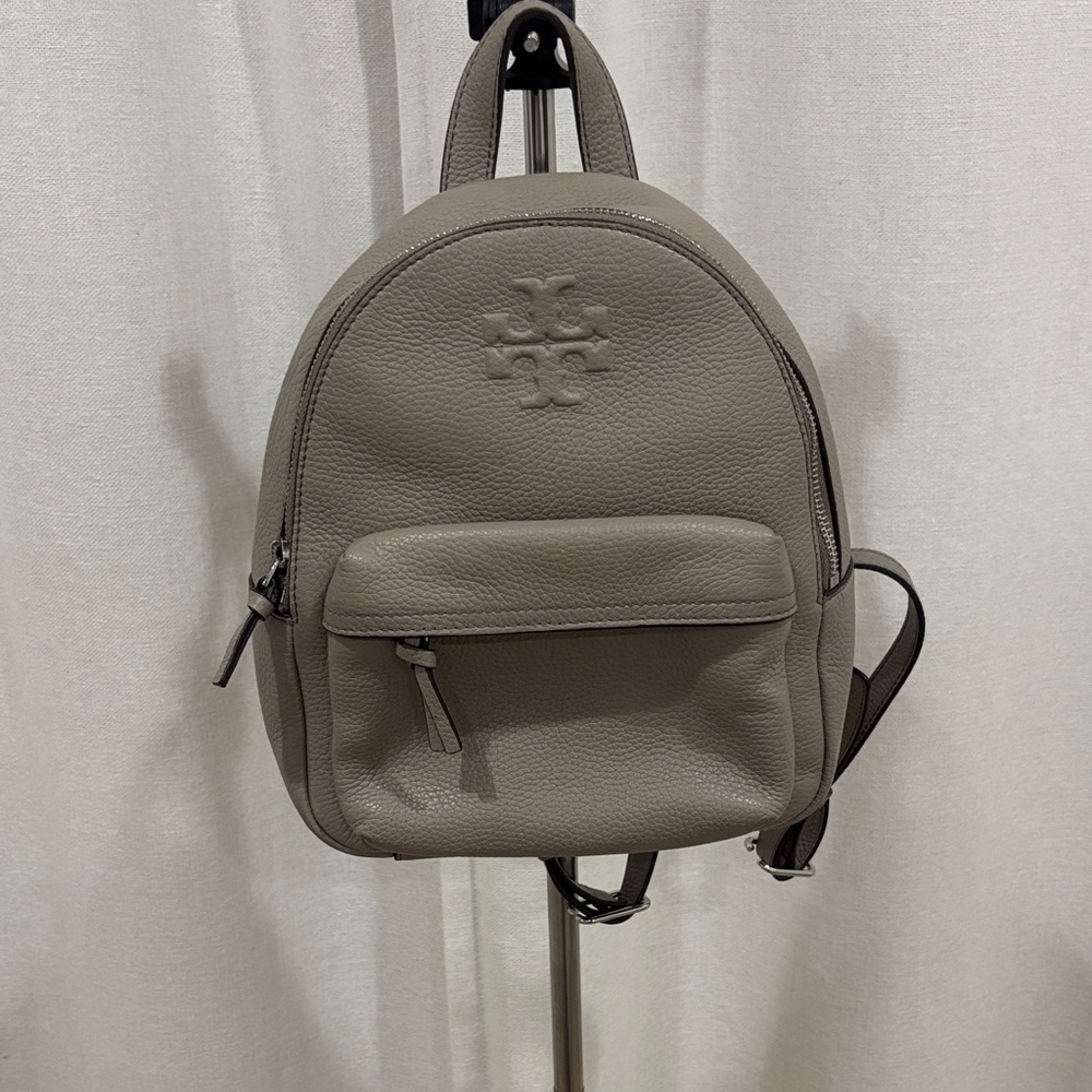 Tory Burch Gray Leather Backpack